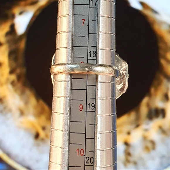 Reddish Brown Jasper Gemstone Sterling Silver Plated Ring Size 8 - Picture 8 of 11